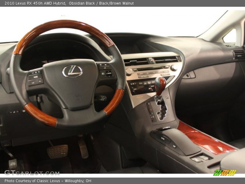 Obsidian Black / Black/Brown Walnut 2010 Lexus RX 450h AWD Hybrid