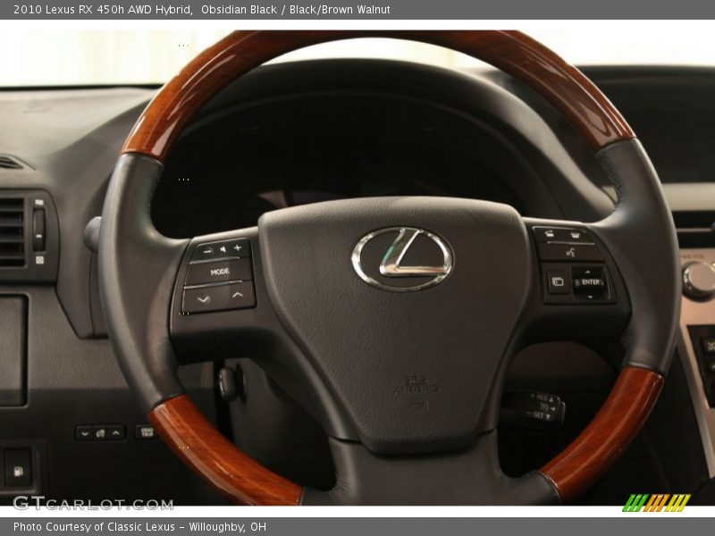Obsidian Black / Black/Brown Walnut 2010 Lexus RX 450h AWD Hybrid