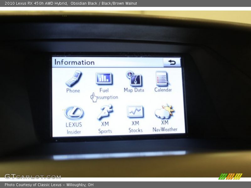 Obsidian Black / Black/Brown Walnut 2010 Lexus RX 450h AWD Hybrid