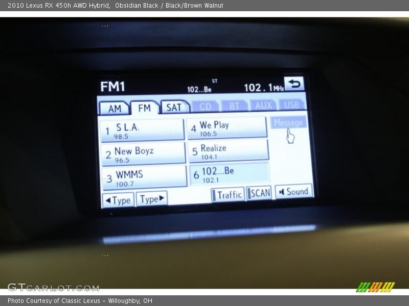 Obsidian Black / Black/Brown Walnut 2010 Lexus RX 450h AWD Hybrid