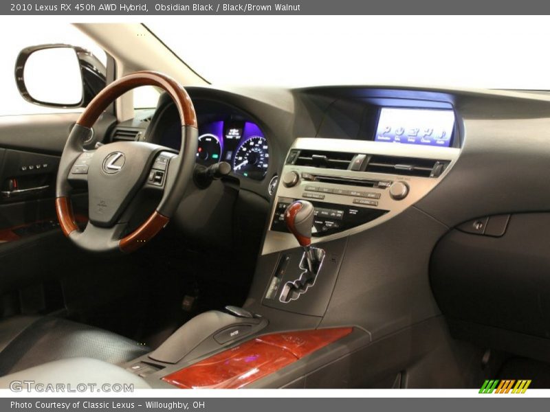 Obsidian Black / Black/Brown Walnut 2010 Lexus RX 450h AWD Hybrid