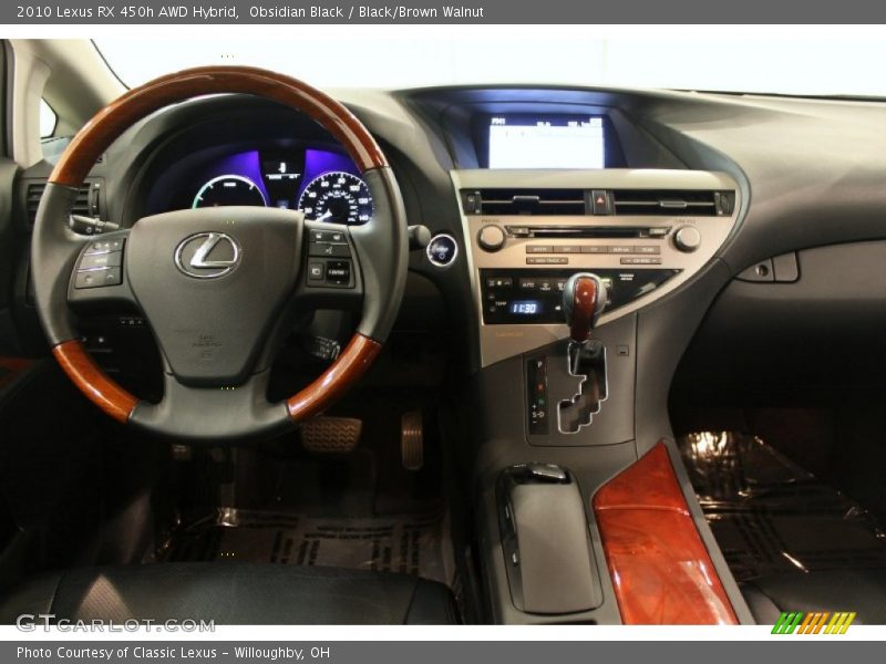 Obsidian Black / Black/Brown Walnut 2010 Lexus RX 450h AWD Hybrid