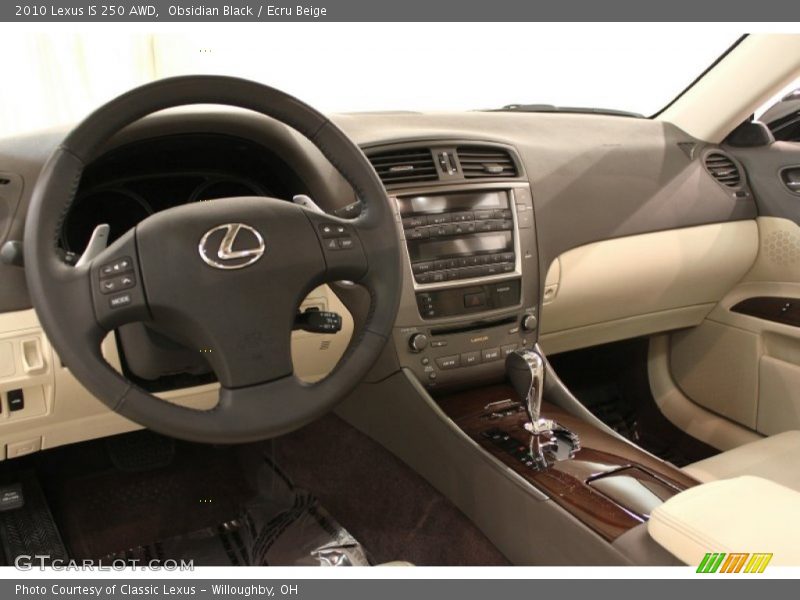 Obsidian Black / Ecru Beige 2010 Lexus IS 250 AWD