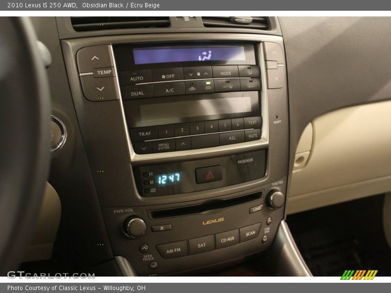 Obsidian Black / Ecru Beige 2010 Lexus IS 250 AWD