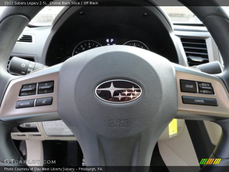 Crystal Black Silica / Off Black 2012 Subaru Legacy 2.5i