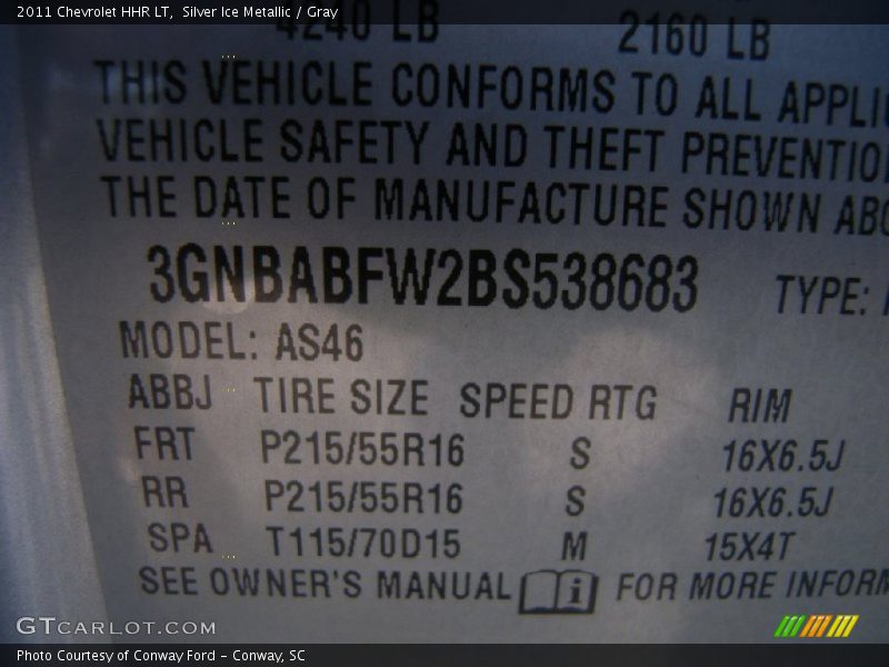 Silver Ice Metallic / Gray 2011 Chevrolet HHR LT