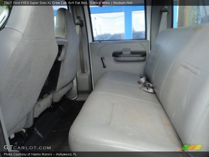 Oxford White / Medium Flint 2005 Ford F450 Super Duty XL Crew Cab 4x4 Flat Bed