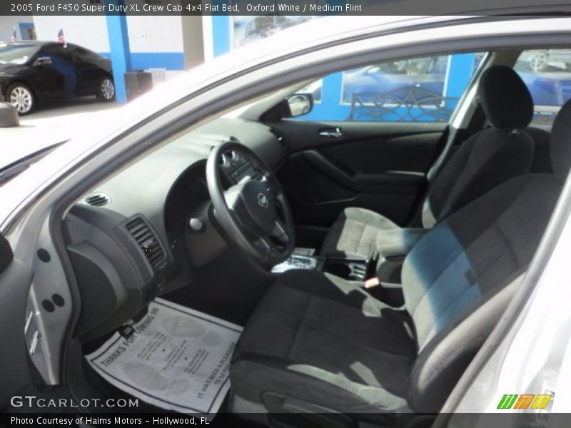 Oxford White / Medium Flint 2005 Ford F450 Super Duty XL Crew Cab 4x4 Flat Bed