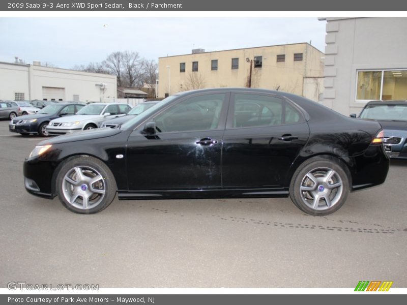 Black / Parchment 2009 Saab 9-3 Aero XWD Sport Sedan