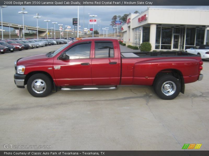  2008 Ram 3500 Laramie Quad Cab Dually Inferno Red Crystal Pearl