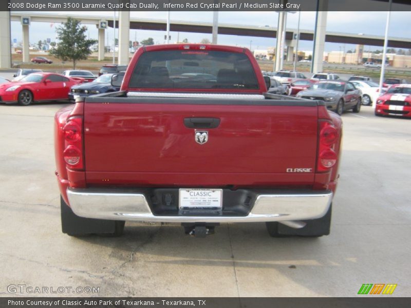 Inferno Red Crystal Pearl / Medium Slate Gray 2008 Dodge Ram 3500 Laramie Quad Cab Dually