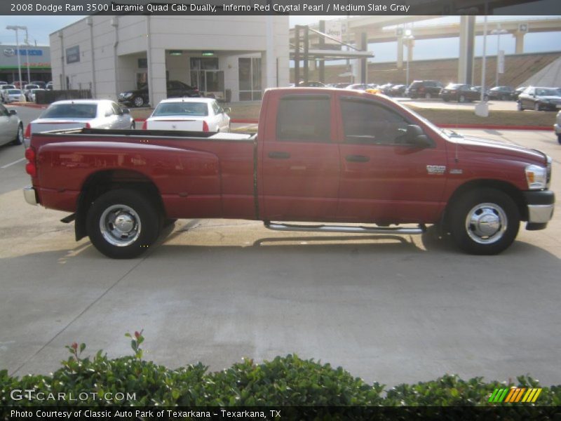 Inferno Red Crystal Pearl / Medium Slate Gray 2008 Dodge Ram 3500 Laramie Quad Cab Dually
