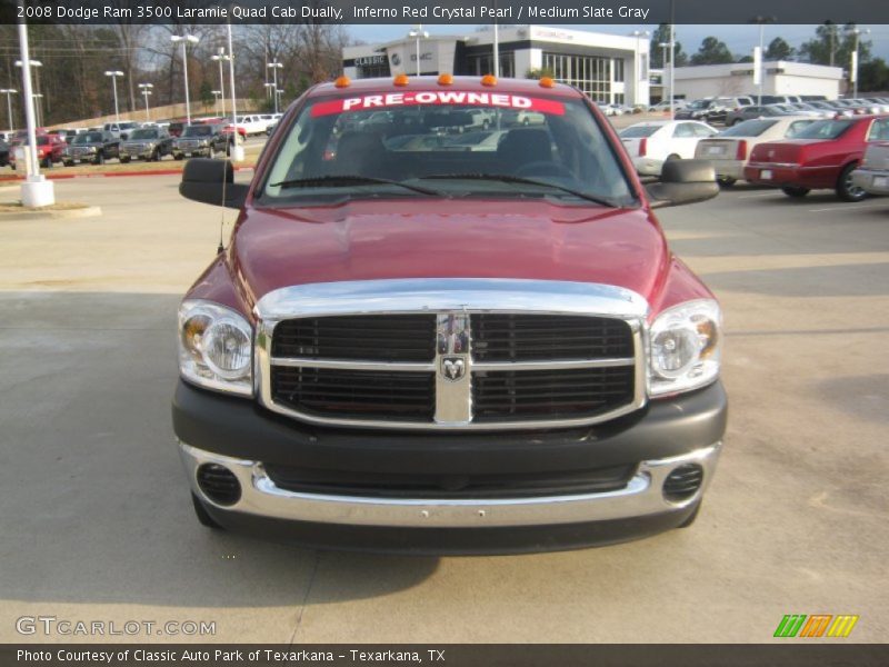 Inferno Red Crystal Pearl / Medium Slate Gray 2008 Dodge Ram 3500 Laramie Quad Cab Dually