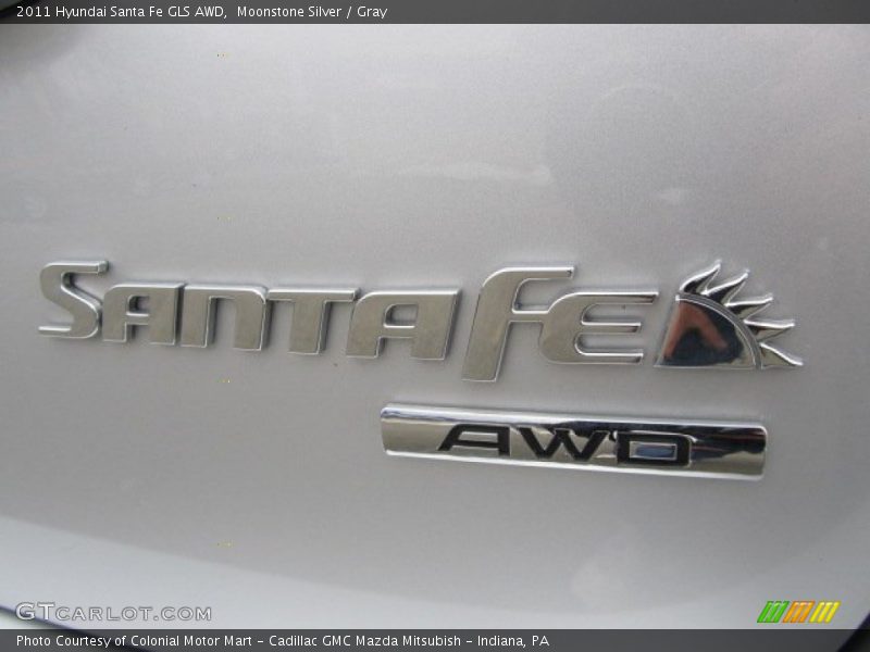 Moonstone Silver / Gray 2011 Hyundai Santa Fe GLS AWD