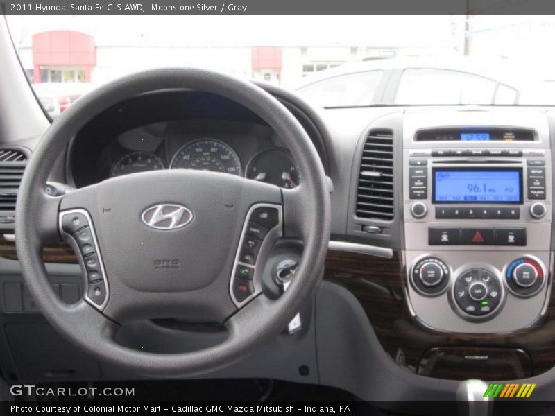 Moonstone Silver / Gray 2011 Hyundai Santa Fe GLS AWD