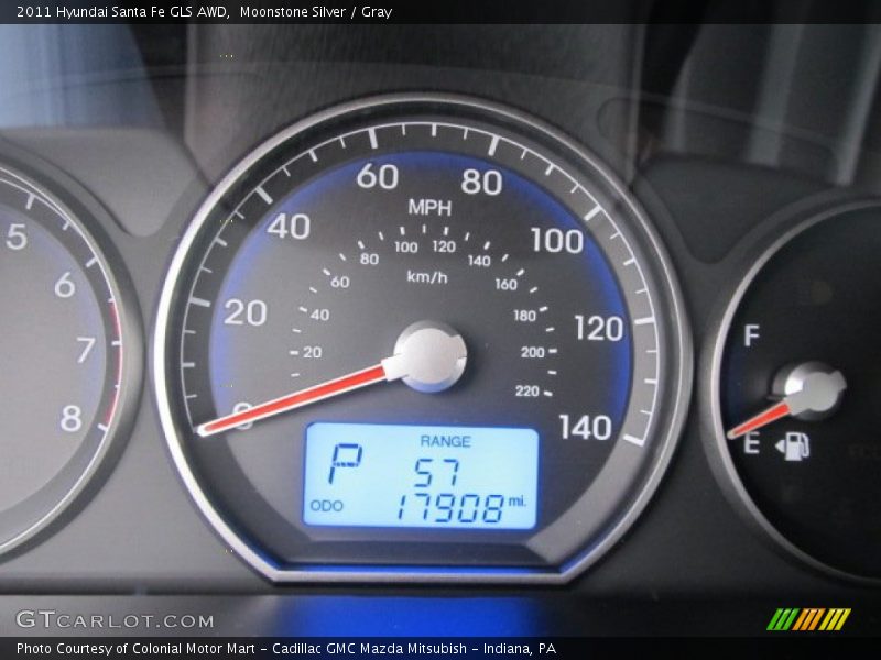 Moonstone Silver / Gray 2011 Hyundai Santa Fe GLS AWD