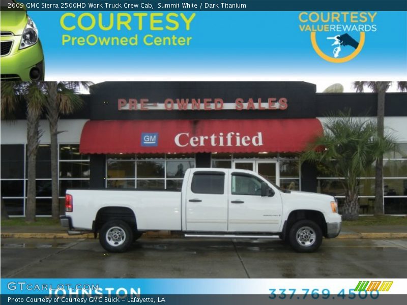 Summit White / Dark Titanium 2009 GMC Sierra 2500HD Work Truck Crew Cab