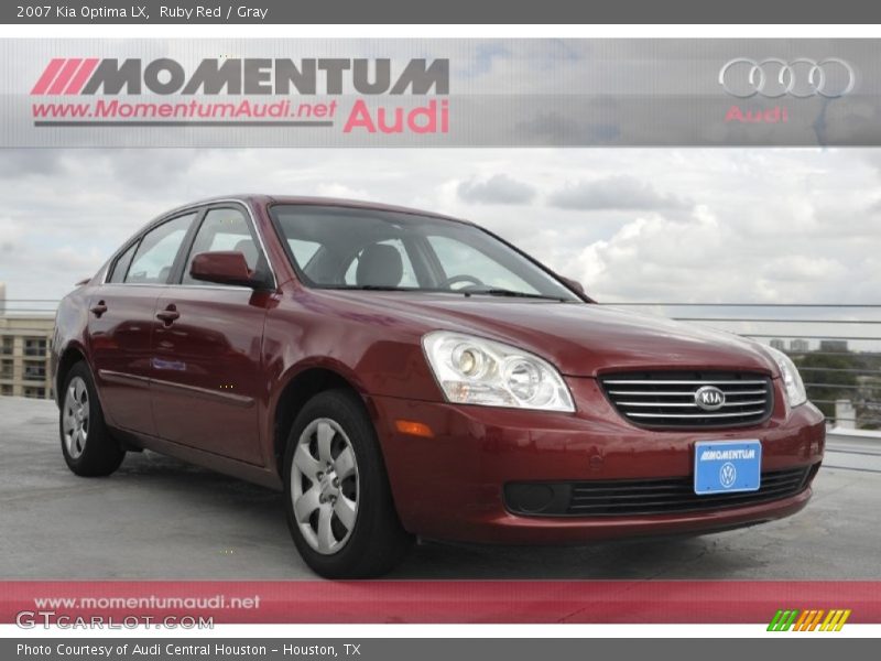 Ruby Red / Gray 2007 Kia Optima LX