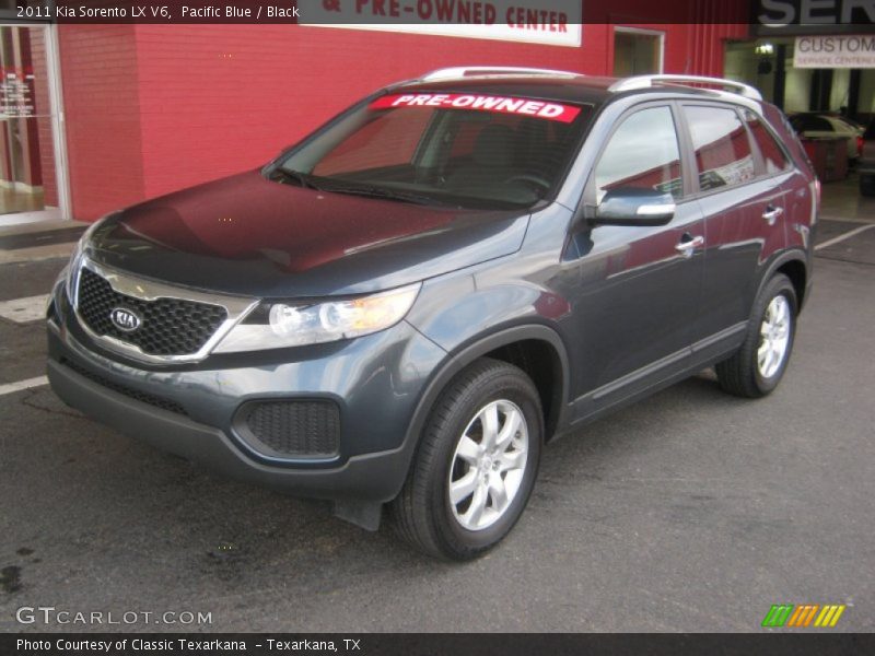 Pacific Blue / Black 2011 Kia Sorento LX V6