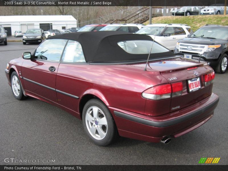 Merlot Red Metallic / Sand Beige 2003 Saab 9-3 SE Convertible