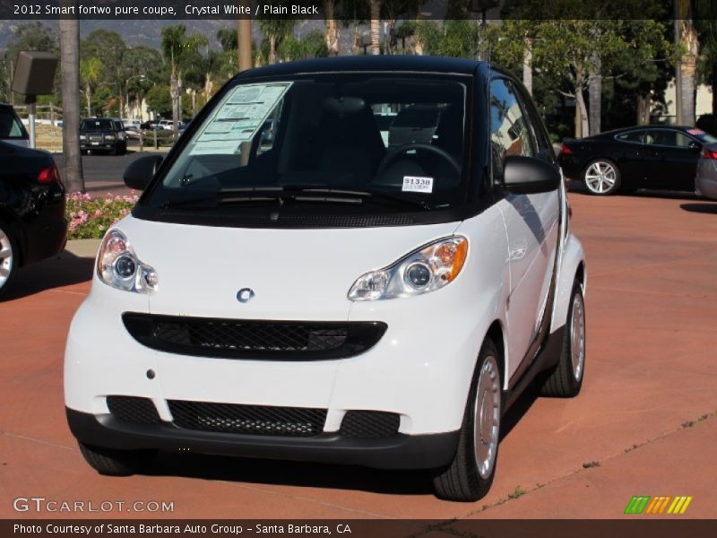 Crystal White / Plain Black 2012 Smart fortwo pure coupe
