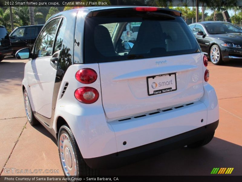 Crystal White / Plain Black 2012 Smart fortwo pure coupe