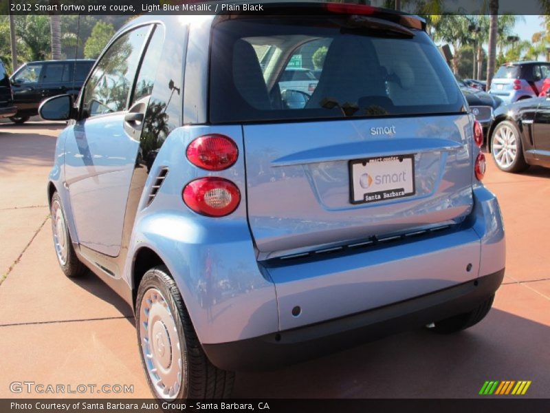 Light Blue Metallic / Plain Black 2012 Smart fortwo pure coupe