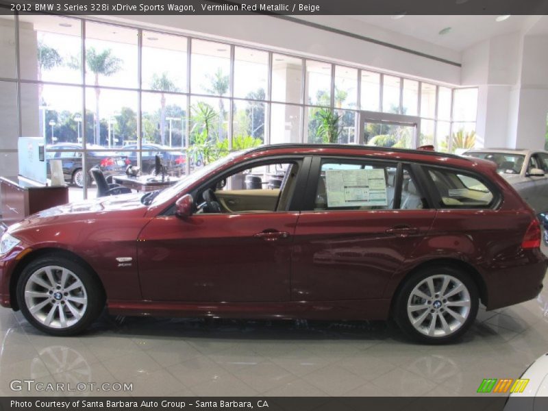 Vermilion Red Metallic / Beige 2012 BMW 3 Series 328i xDrive Sports Wagon