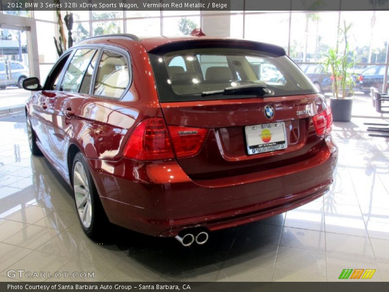 Vermilion Red Metallic / Beige 2012 BMW 3 Series 328i xDrive Sports Wagon