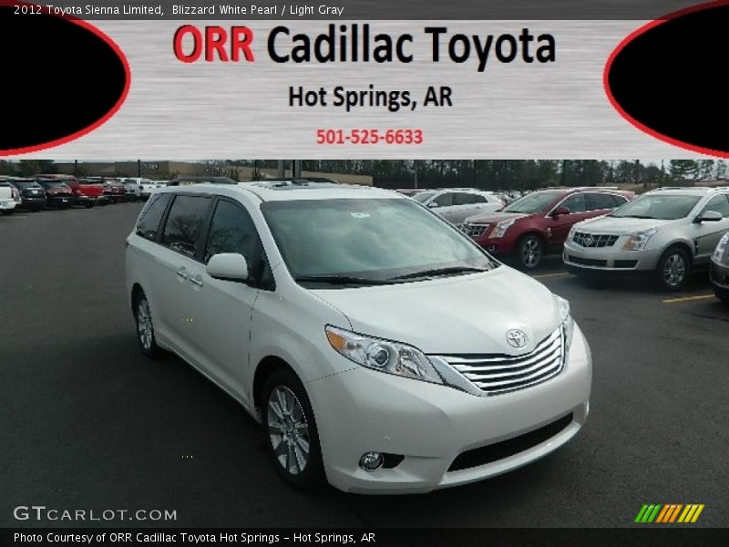 Blizzard White Pearl / Light Gray 2012 Toyota Sienna Limited