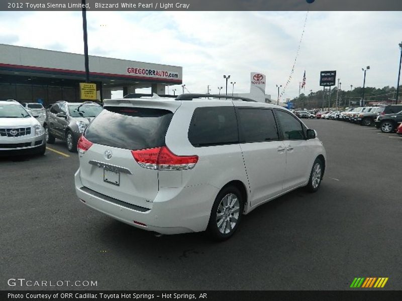 Blizzard White Pearl / Light Gray 2012 Toyota Sienna Limited