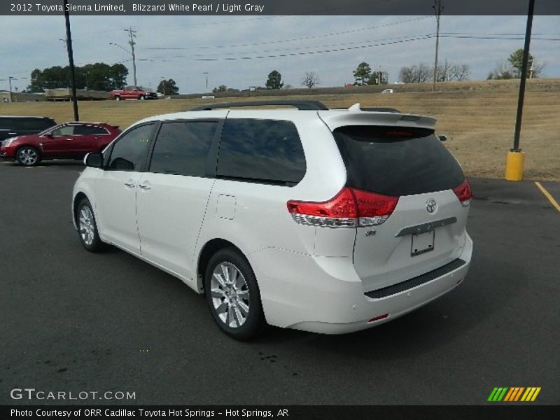 Blizzard White Pearl / Light Gray 2012 Toyota Sienna Limited