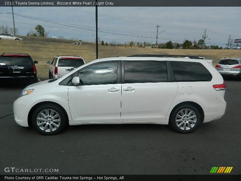 Blizzard White Pearl / Light Gray 2012 Toyota Sienna Limited