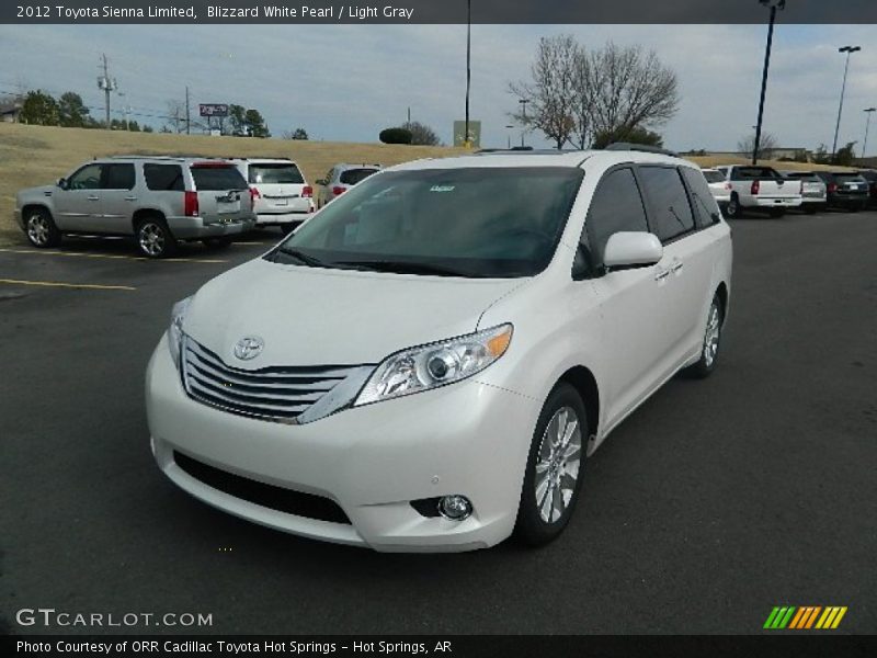 Blizzard White Pearl / Light Gray 2012 Toyota Sienna Limited