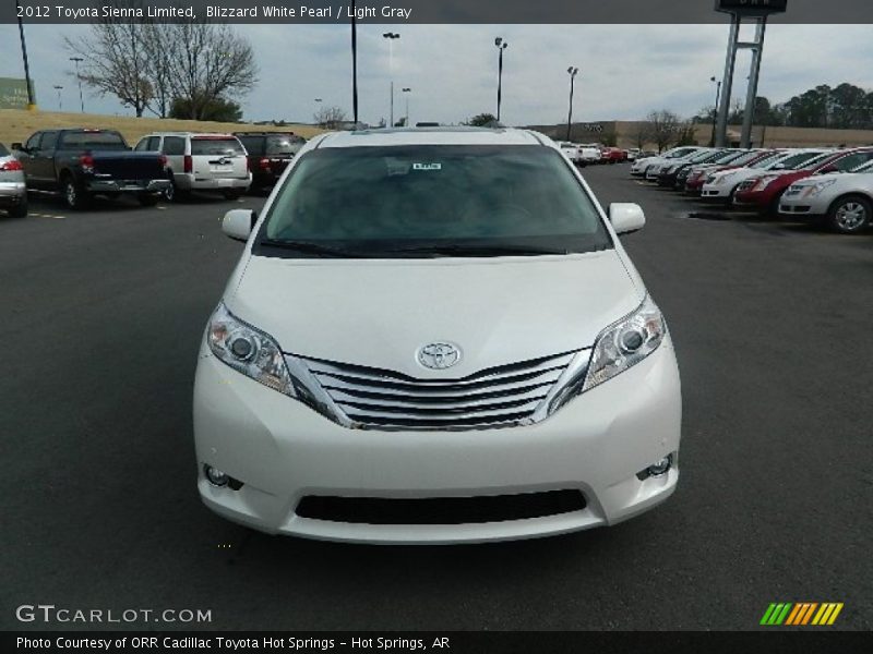Blizzard White Pearl / Light Gray 2012 Toyota Sienna Limited