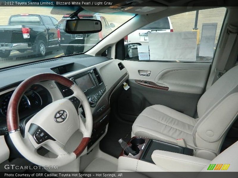 Blizzard White Pearl / Light Gray 2012 Toyota Sienna Limited