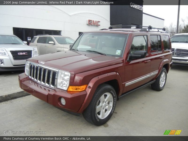 Inferno Red Pearl / Dark Khaki/Light Graystone 2006 Jeep Commander Limited