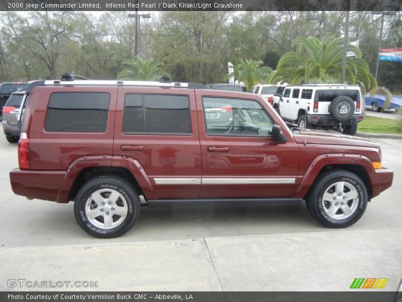 Inferno Red Pearl / Dark Khaki/Light Graystone 2006 Jeep Commander Limited