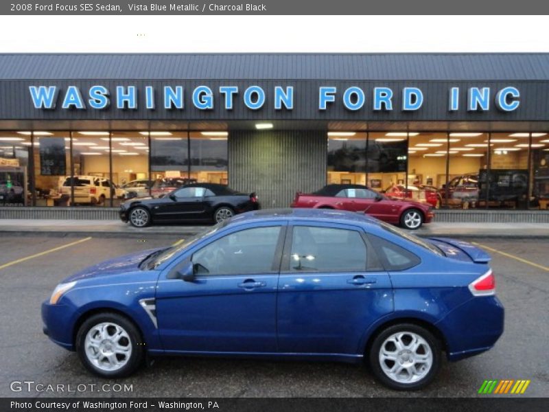Vista Blue Metallic / Charcoal Black 2008 Ford Focus SES Sedan