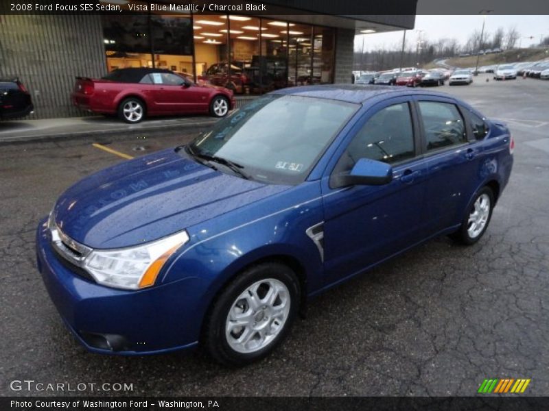 Vista Blue Metallic / Charcoal Black 2008 Ford Focus SES Sedan