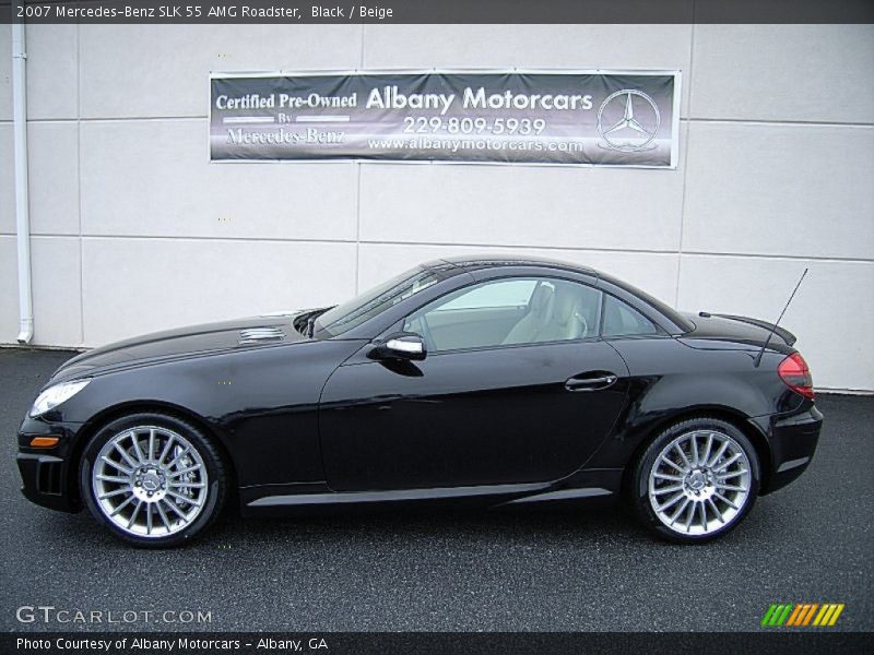Black / Beige 2007 Mercedes-Benz SLK 55 AMG Roadster