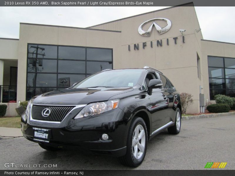 Black Sapphire Pearl / Light Gray/Espresso Birds-Eye Maple 2010 Lexus RX 350 AWD