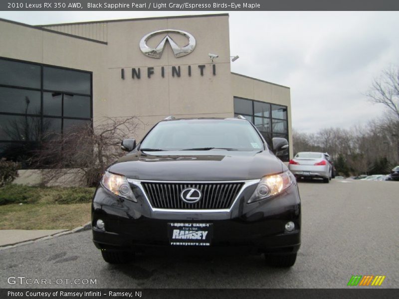 Black Sapphire Pearl / Light Gray/Espresso Birds-Eye Maple 2010 Lexus RX 350 AWD