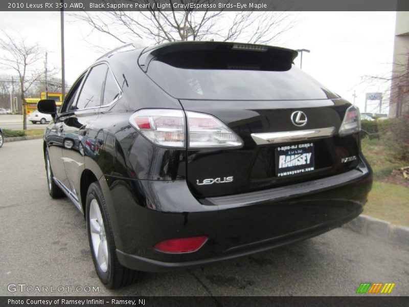 Black Sapphire Pearl / Light Gray/Espresso Birds-Eye Maple 2010 Lexus RX 350 AWD