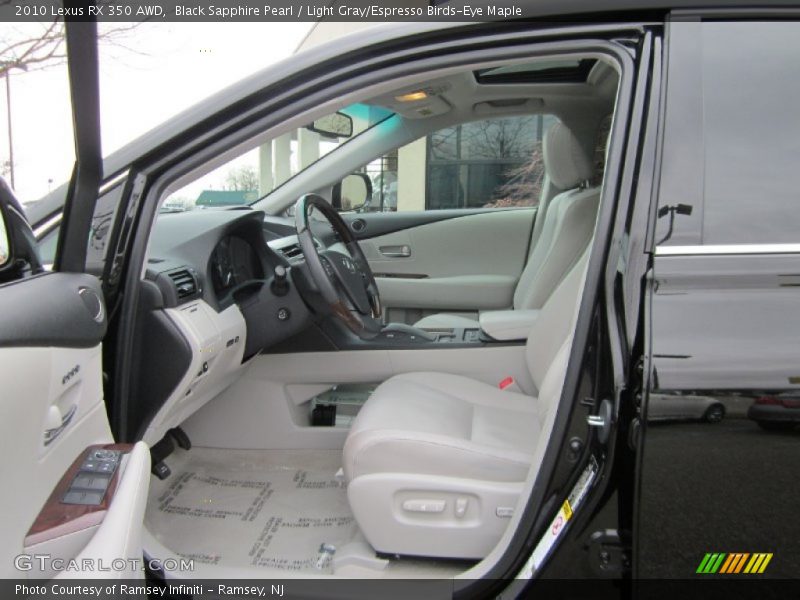 Black Sapphire Pearl / Light Gray/Espresso Birds-Eye Maple 2010 Lexus RX 350 AWD