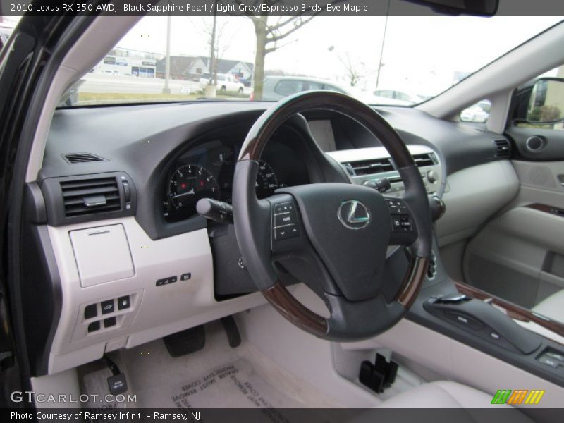 Black Sapphire Pearl / Light Gray/Espresso Birds-Eye Maple 2010 Lexus RX 350 AWD