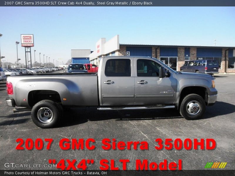 Steel Gray Metallic / Ebony Black 2007 GMC Sierra 3500HD SLT Crew Cab 4x4 Dually