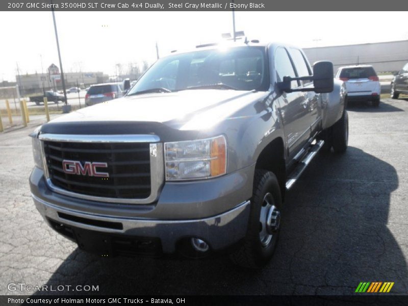 Steel Gray Metallic / Ebony Black 2007 GMC Sierra 3500HD SLT Crew Cab 4x4 Dually