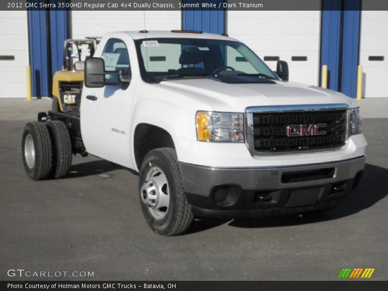 Summit White / Dark Titanium 2012 GMC Sierra 3500HD Regular Cab 4x4 Dually Chassis