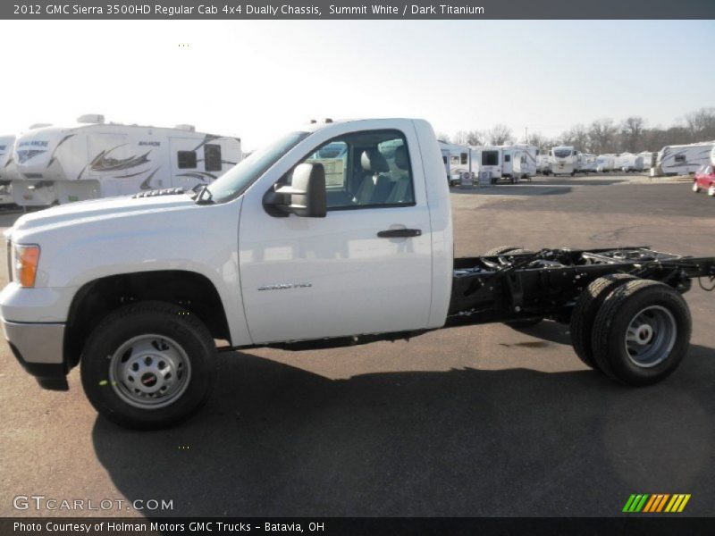Summit White / Dark Titanium 2012 GMC Sierra 3500HD Regular Cab 4x4 Dually Chassis